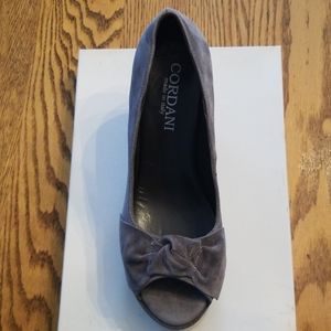 Cordani real-suede, never worn, Italian wedges.